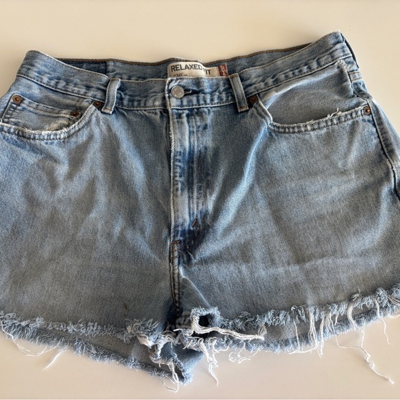 Levi's Pants - Levi's Light Blue Frayed Denim Shorts